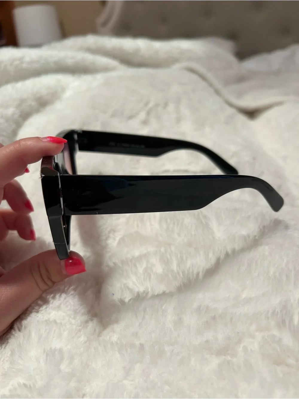 Fashion Nova Black Frame Sunglasses with Pink Gradient Lenses